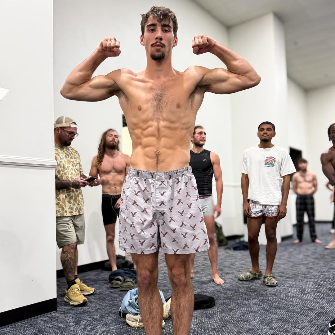 A Faglier's MMA fighter at a fight weigh-in