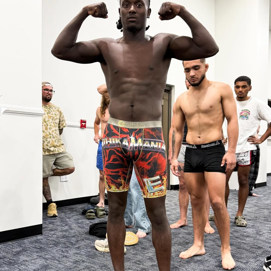 A Faglier's MMA fighter at an event weigh-in